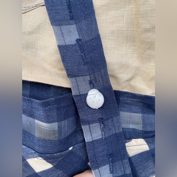 PARIS 99 gingham picnic linen dress size 4 - Picture 6 of 11